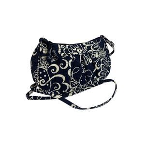 Vera Bradley Twirly Bird Frannie Crossbody Bag Navy Blue